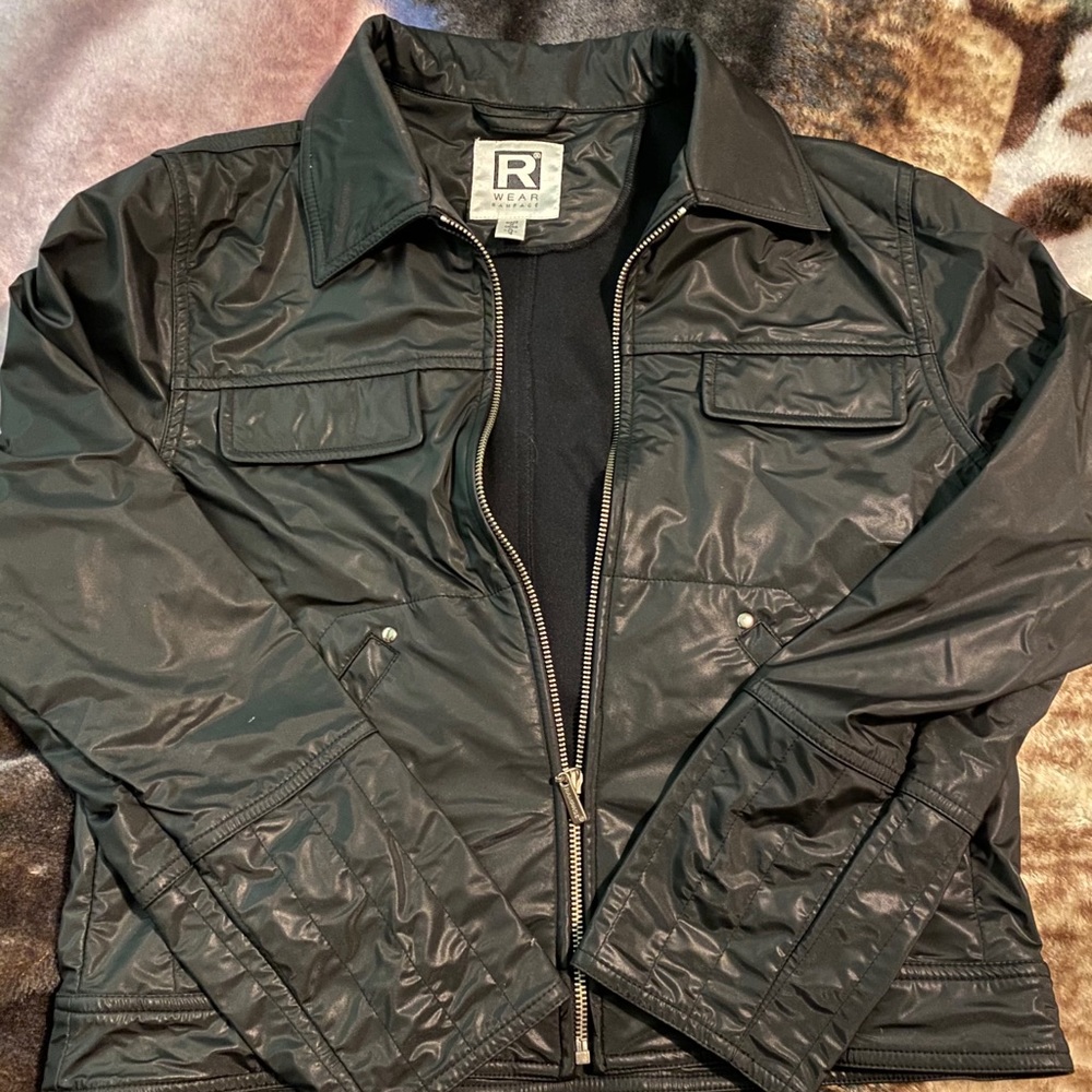 Black leather faux jacket